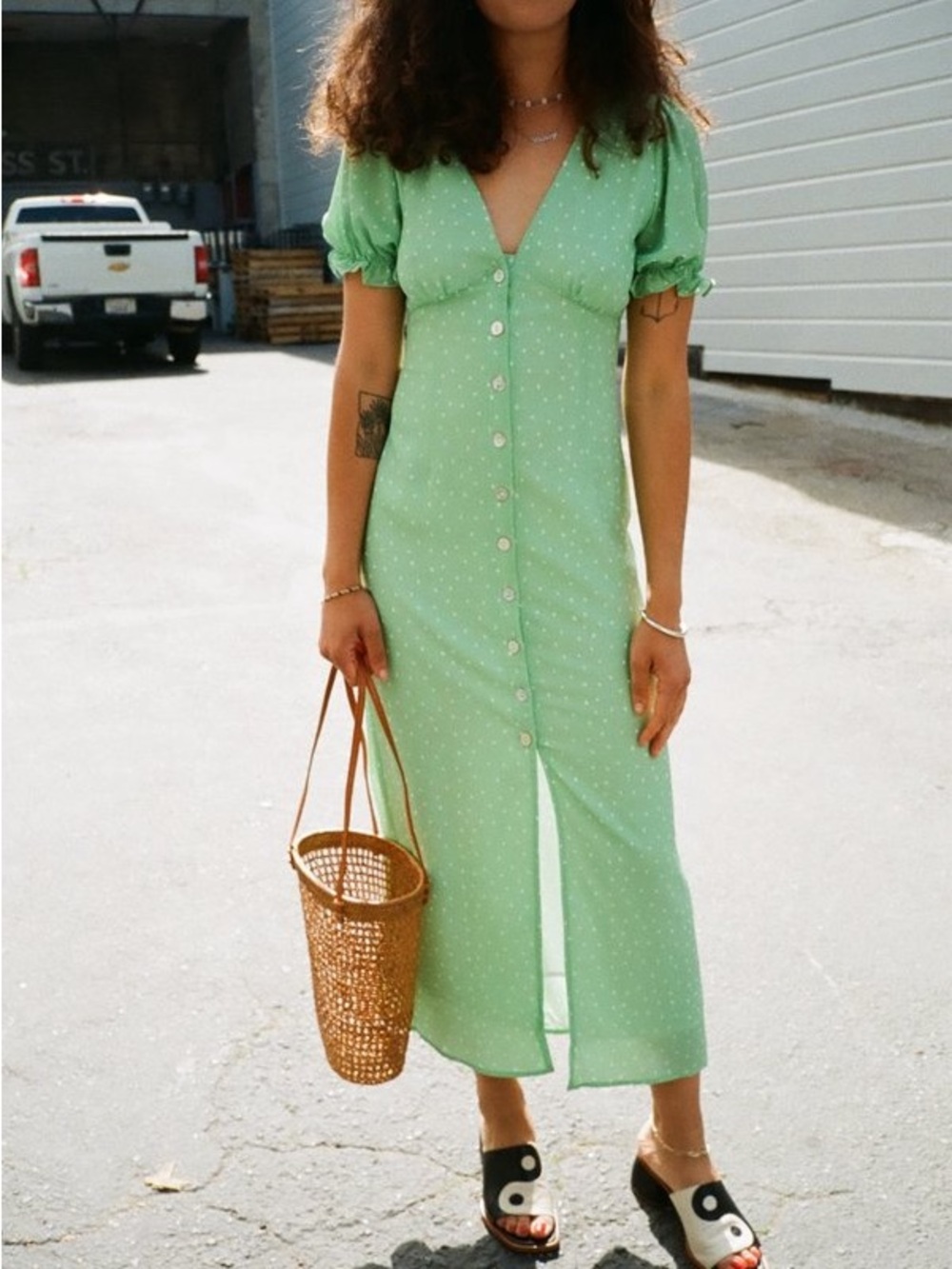 NWT Charlie Holiday Jiven Dress - Green Speckle